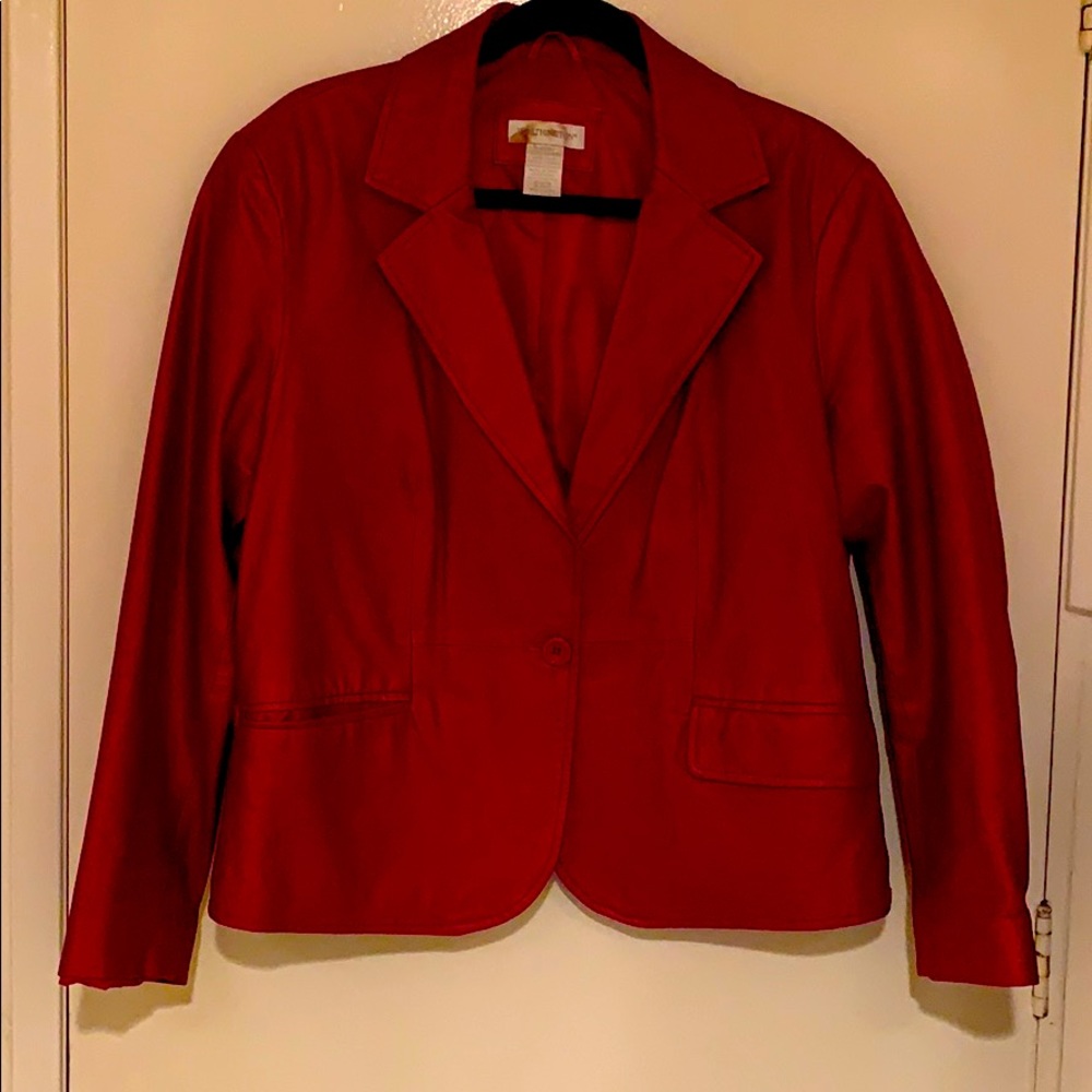 Red leather jacket